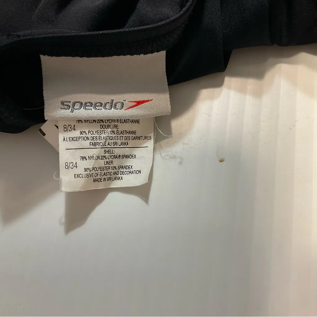 Speedo Women’s One Piece Swimsuit Sz 8/34 Black - Image 9