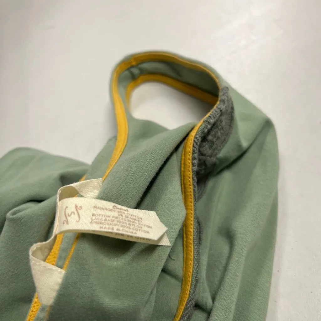 MATILDA JANE Womens Size Small Floral Hi-Lo Flared Sleeveless Lace Green Dress - Image 3