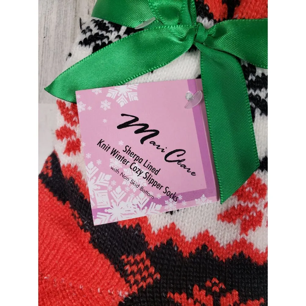 NWT Sherpa Lined Knit Winter Snowflake Holiday Design No - Image 4