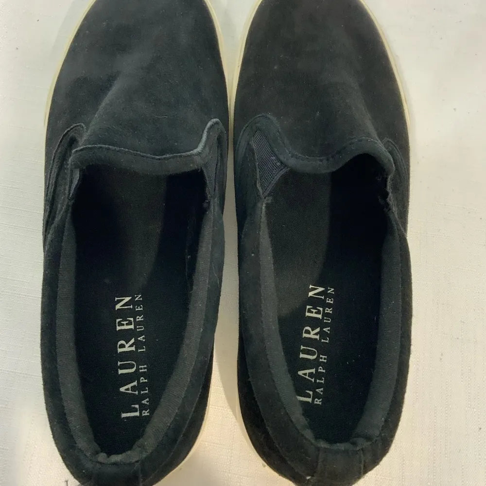 Lauren Ralph Lauren Black Suede Slip On Loafer Casual Everyday Shoes Size 6.5 - Image 9