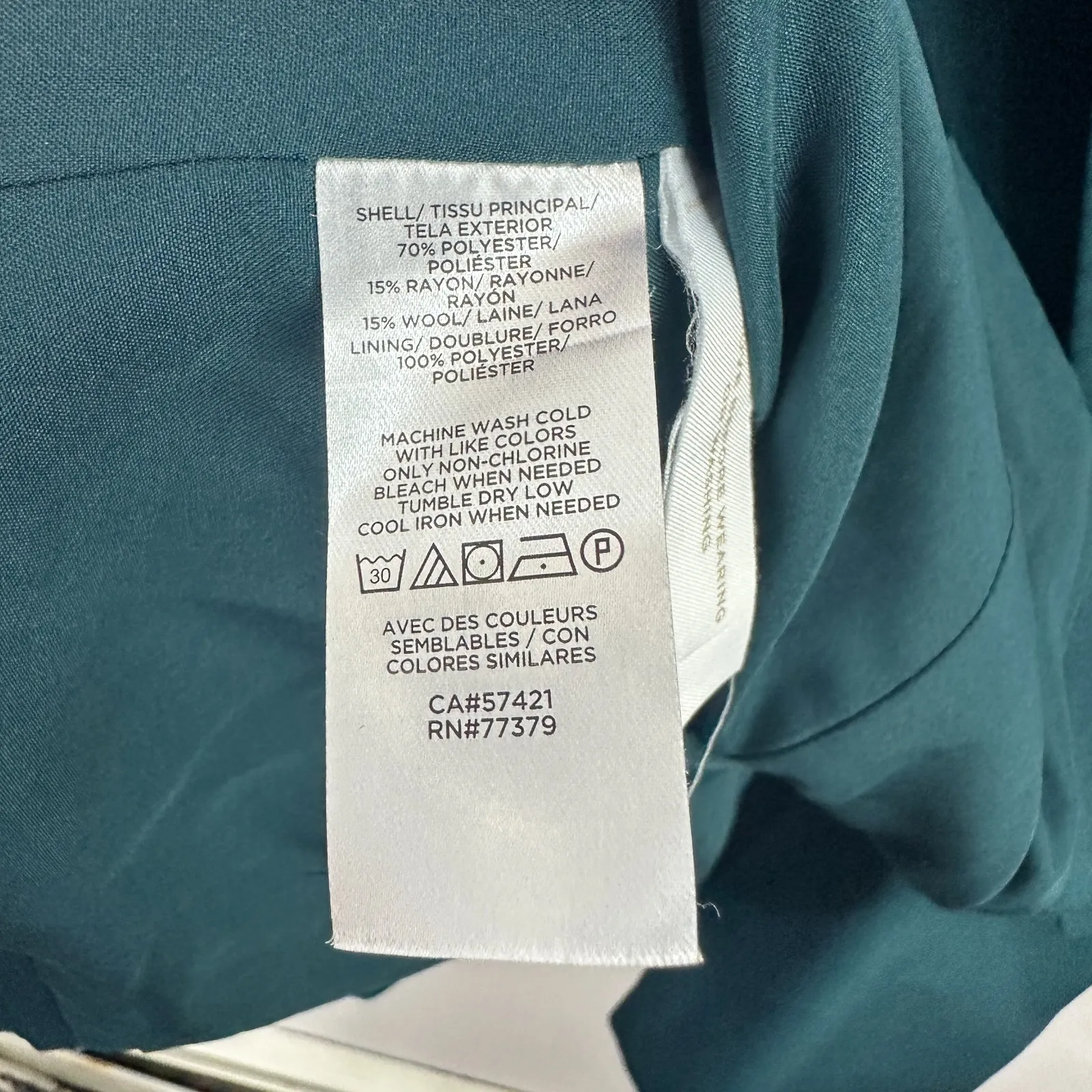 Ann Taylor Petite 6P Teal Double Breasted Blazer Career‎ Preppy Quiet Luxury - Image 5