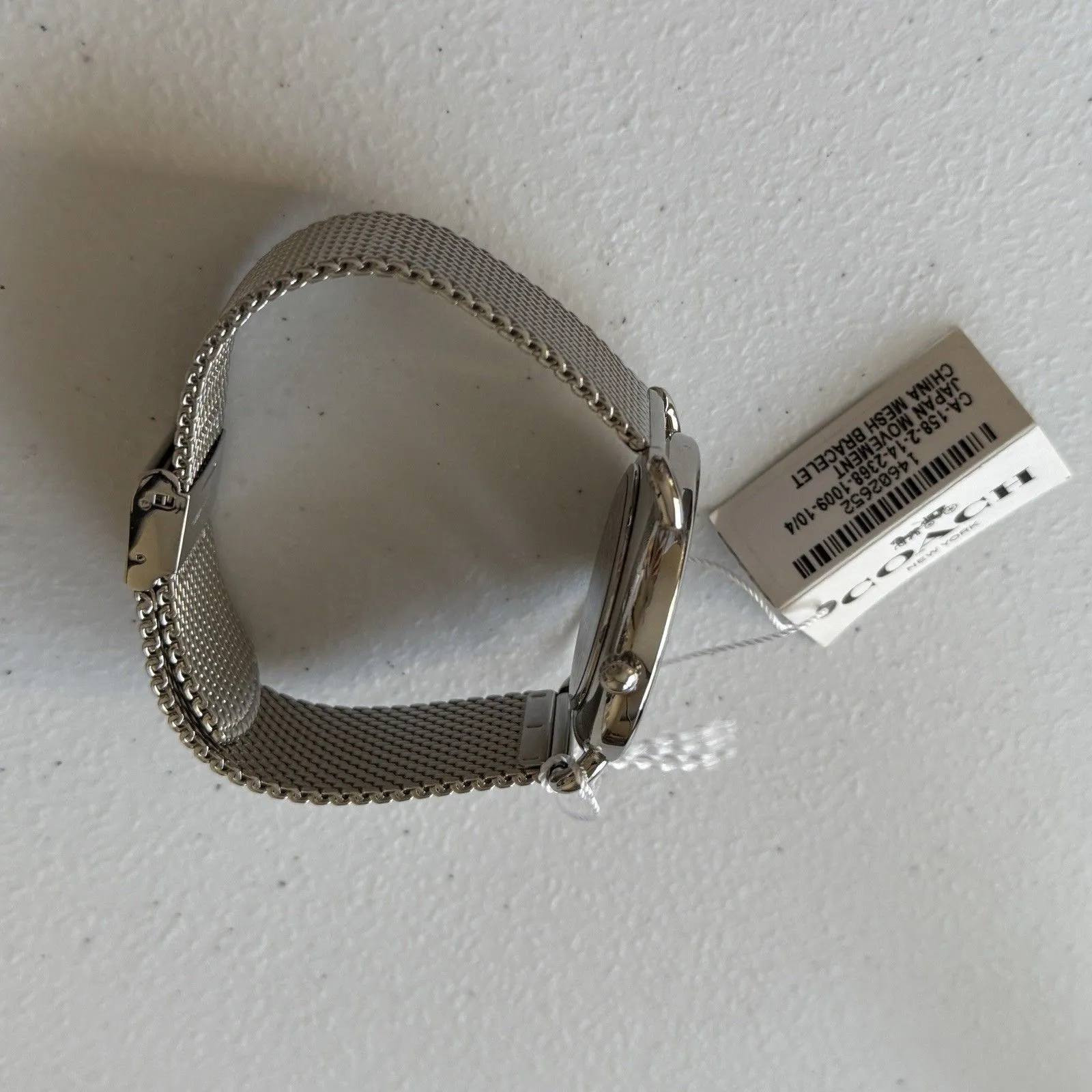 COACH Unisex Elliot Silver-Tone Stainless Steel Mesh Bracelet Watch 41mm - Image 2