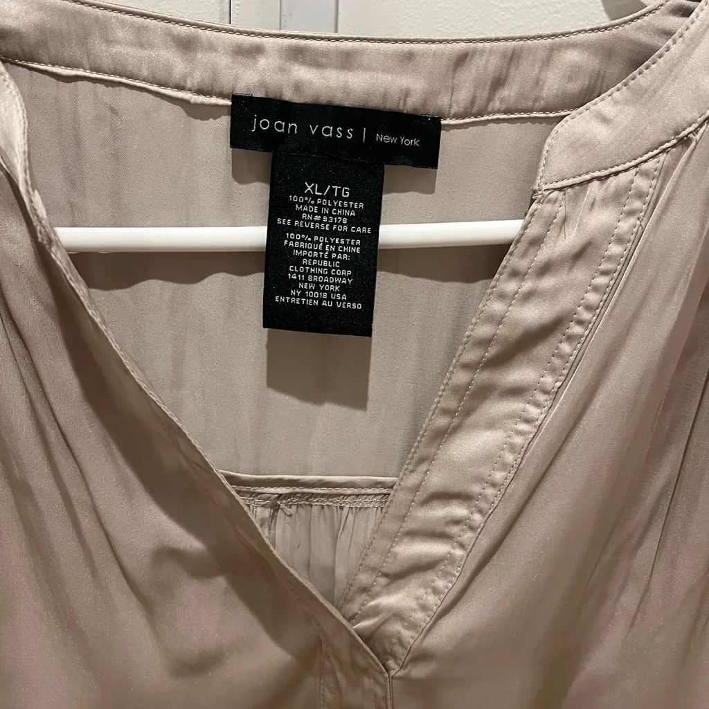 Joan Vass Taupe Blouse - Image 3