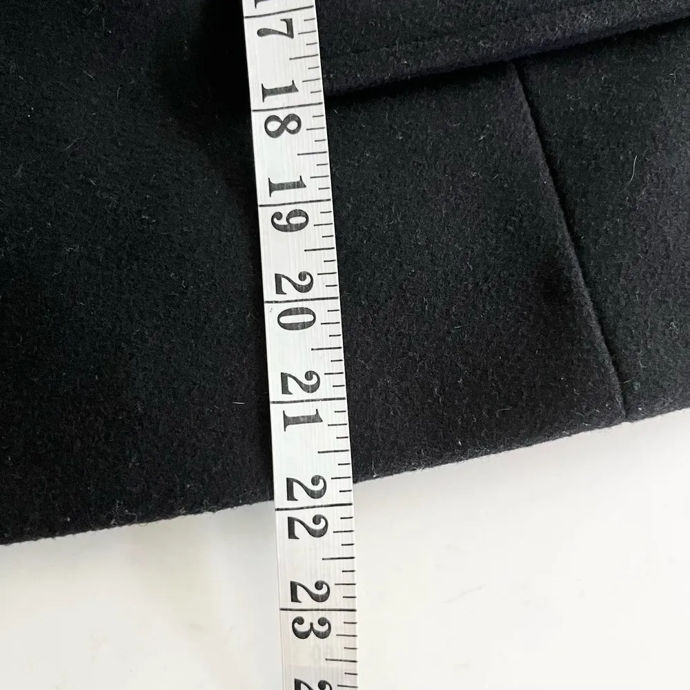 Tory Burch Peggy Calf Half Trimmed Wool Blend Jacket Black Women's Size 12 - Image 6