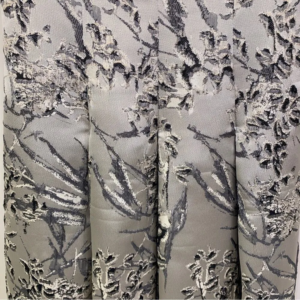 Aidan Mattox Silver Gray Floral Brocade Jacquard A-line Gown Prom Dress Size 0 - Image 6