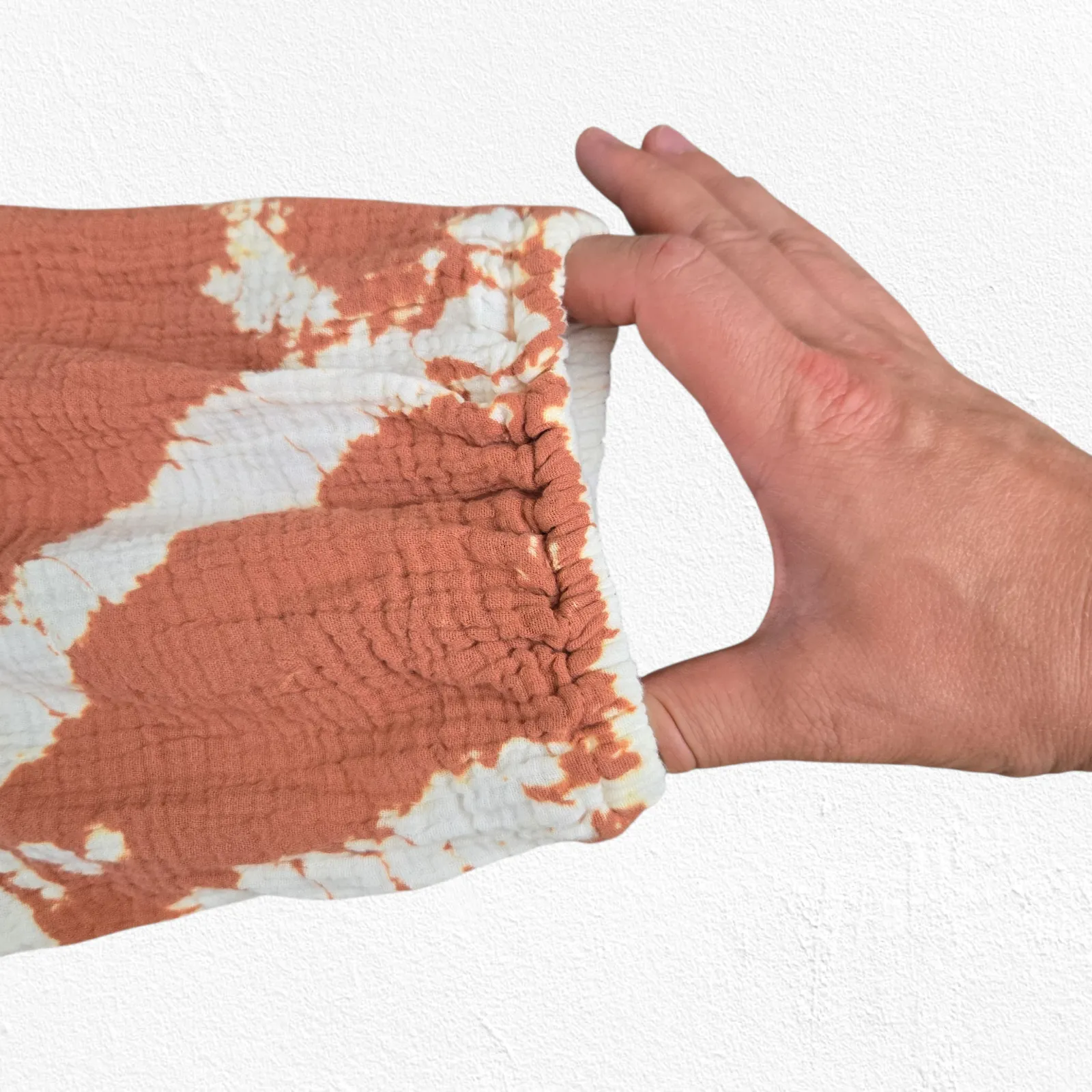 Young Fabulous and Broke Tie-Dye Rust White Cotton Gauze Shirt Dress Size XS - Image 9