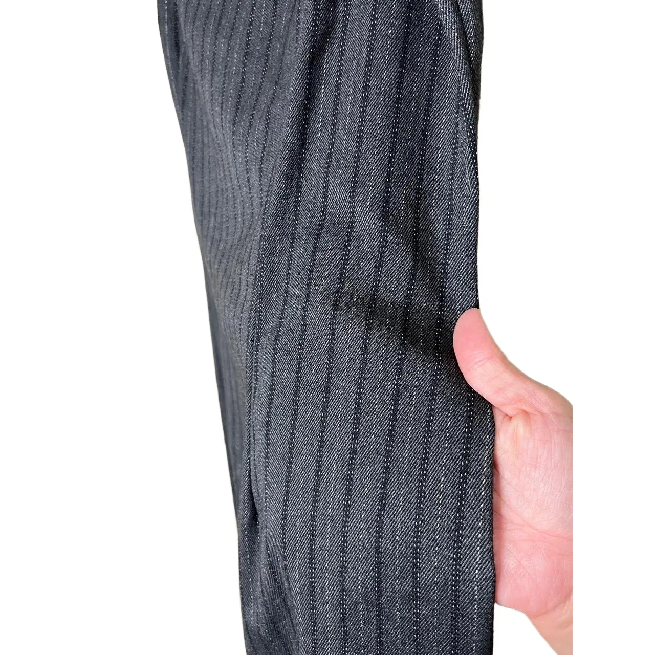 Vintage All That Jazz 90s Gray‎ Pinstriped Dress Size 11/12 - Image 4