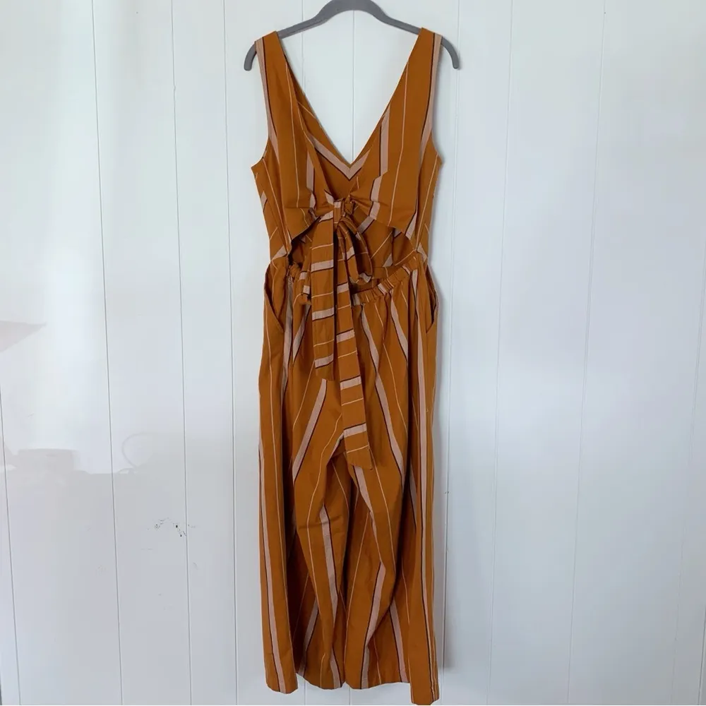 NWT  Blake Orange Strip Tie Back Wide Leg Jumpsuit M - Image 3