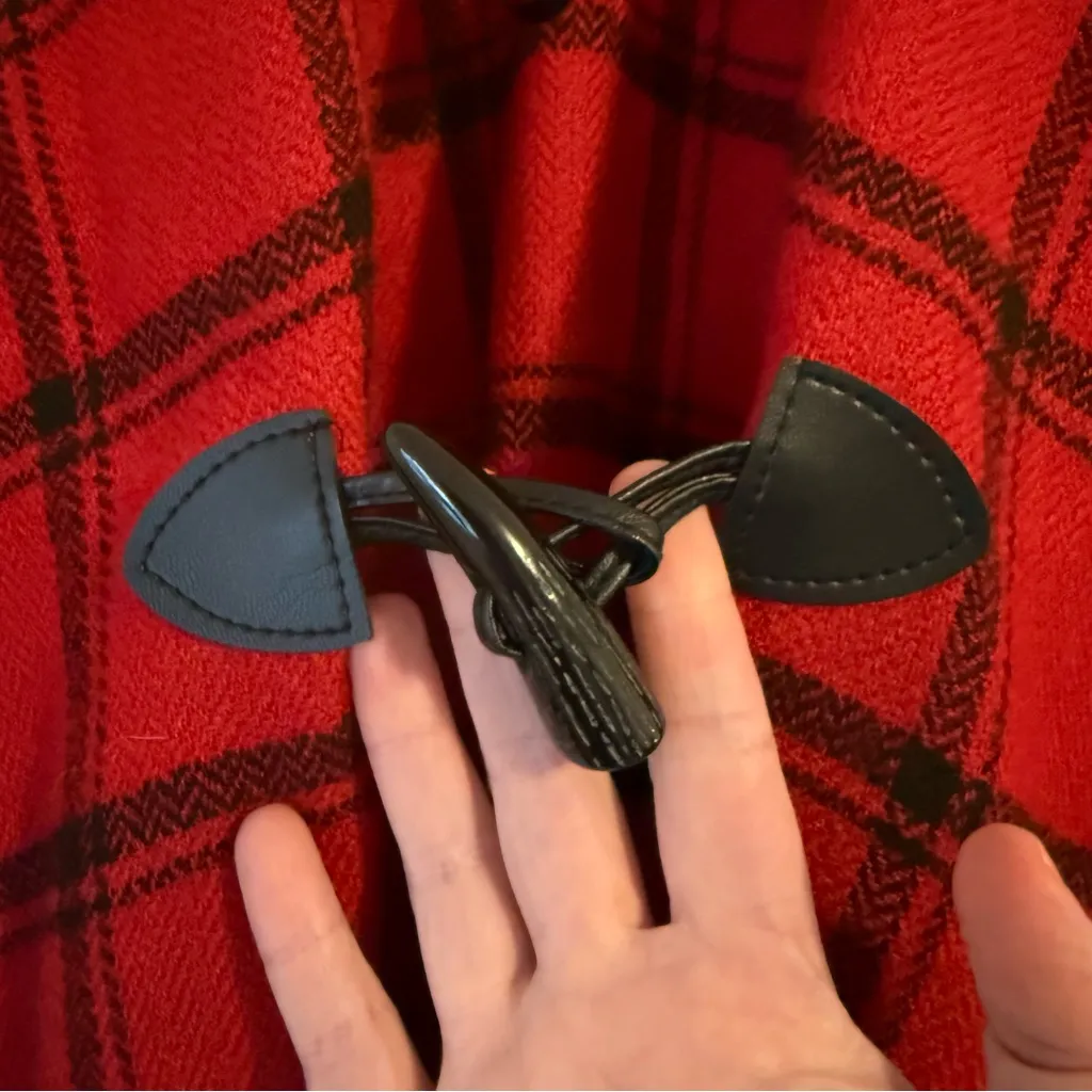 CHAPS  Windowpane Red Plaid Shawl - Image 4