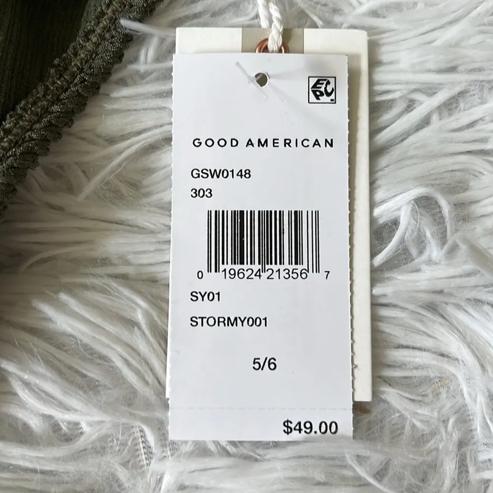 Good American Crinkle Good Basic Cheeky bikini bottom stormy001 5/6(2XL/3XL) - Image 4