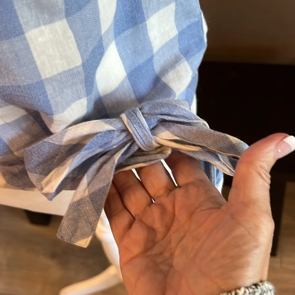 J CREW Gingham Side-Tie Linen Tank Top Size 00 - Image 6