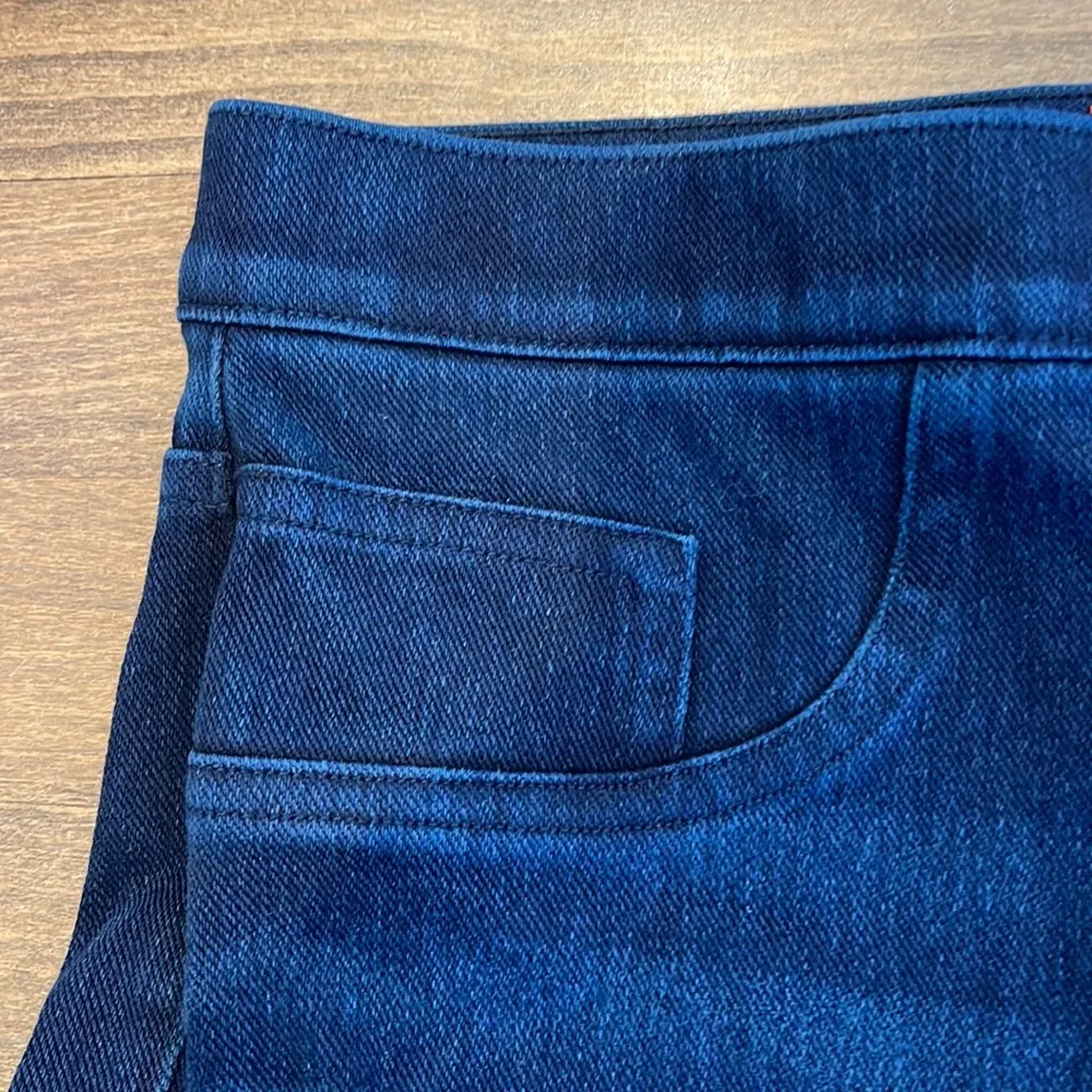 Spanx sweatpant jeans straight leg twilight rinse dark wash high rise waist - Image 6