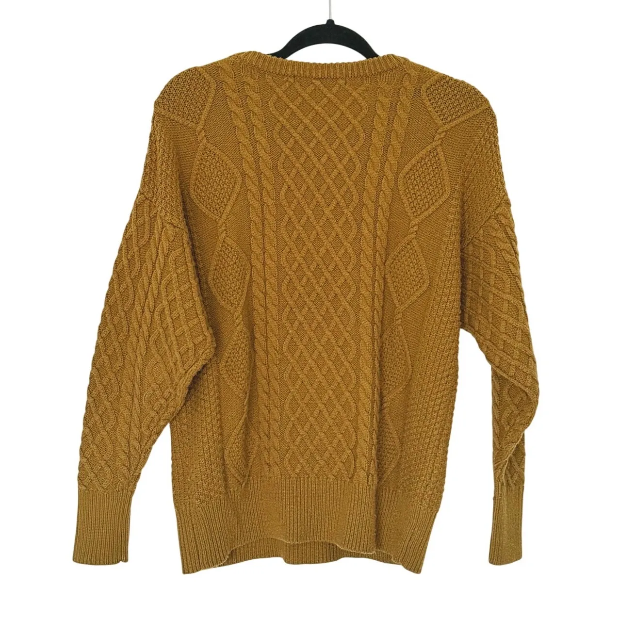 Callahan Womens Fisherman Cable Knit Sweater XS/S Bronze Preppy Quiet Luxury Brown - Image 3