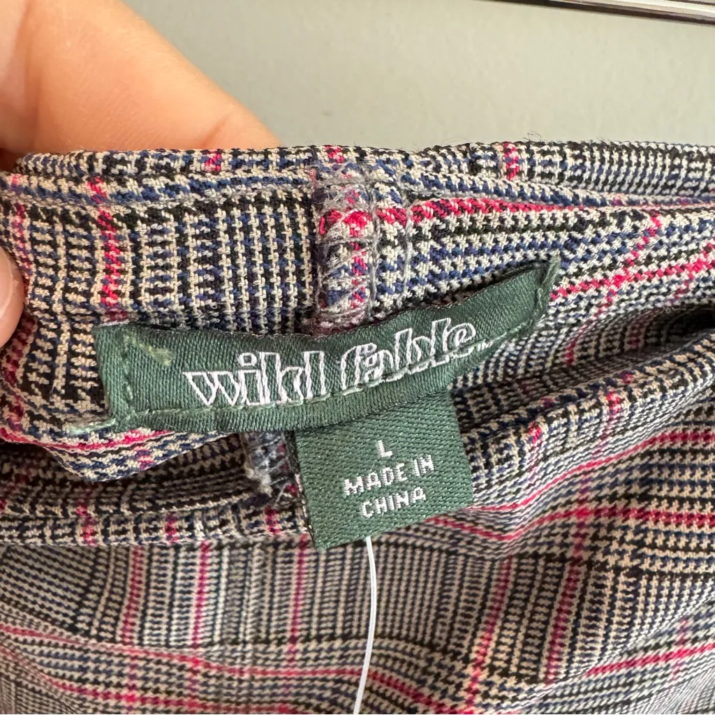 NWT Wild Fable Plaid Pleated Mini Skort Size Large - Image 4
