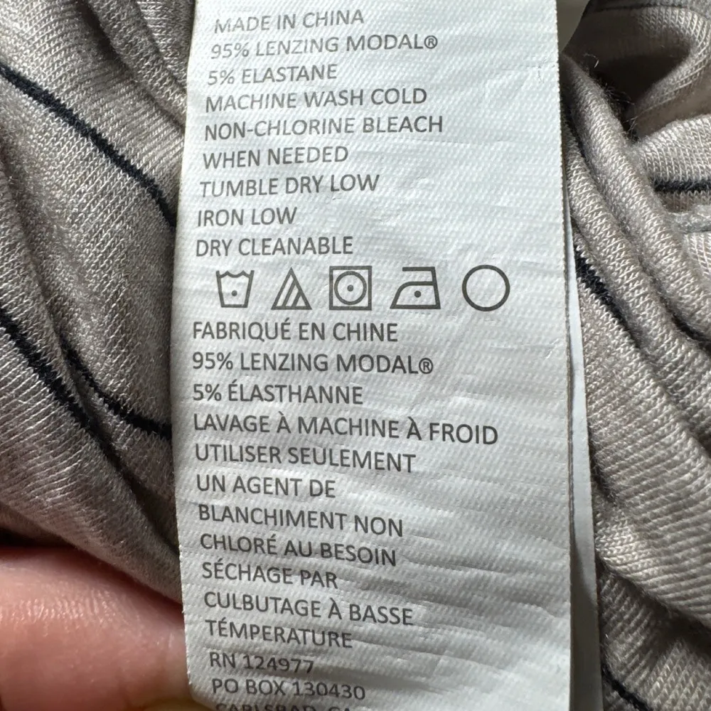 Prana Striped T-Shirt Dress Casual V-Neck Short Sleeve Comfortable XS - Image 4