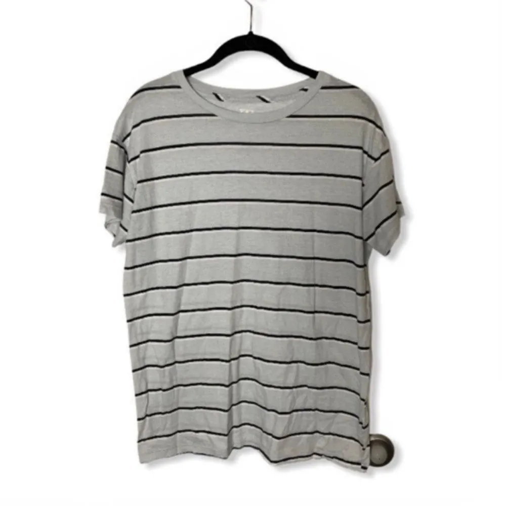 PINK Victoria’s Secret Striped Oversized Soft T-Shirt Gray Black White Size XS - Image 2