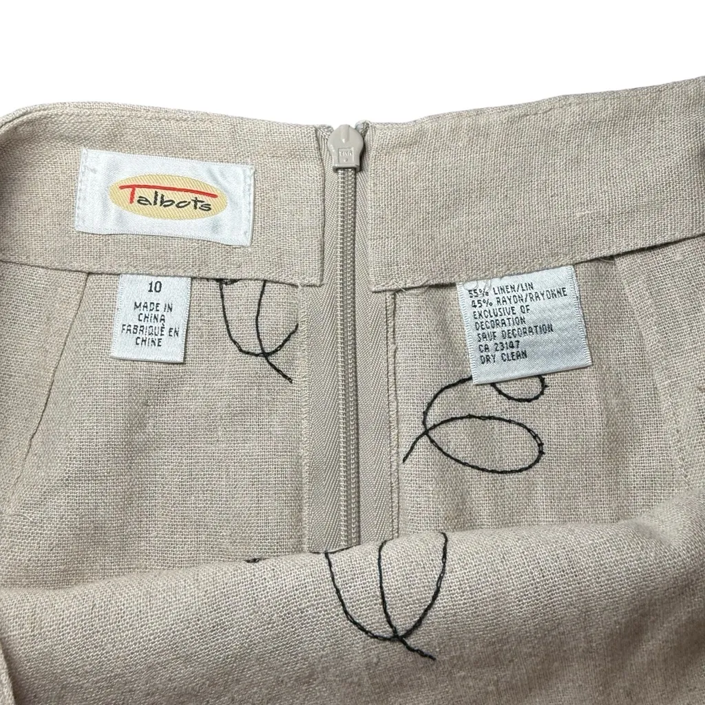 Talbots Embroidered Bumble Bee‎ Linen Skirt size 10 - Image 2