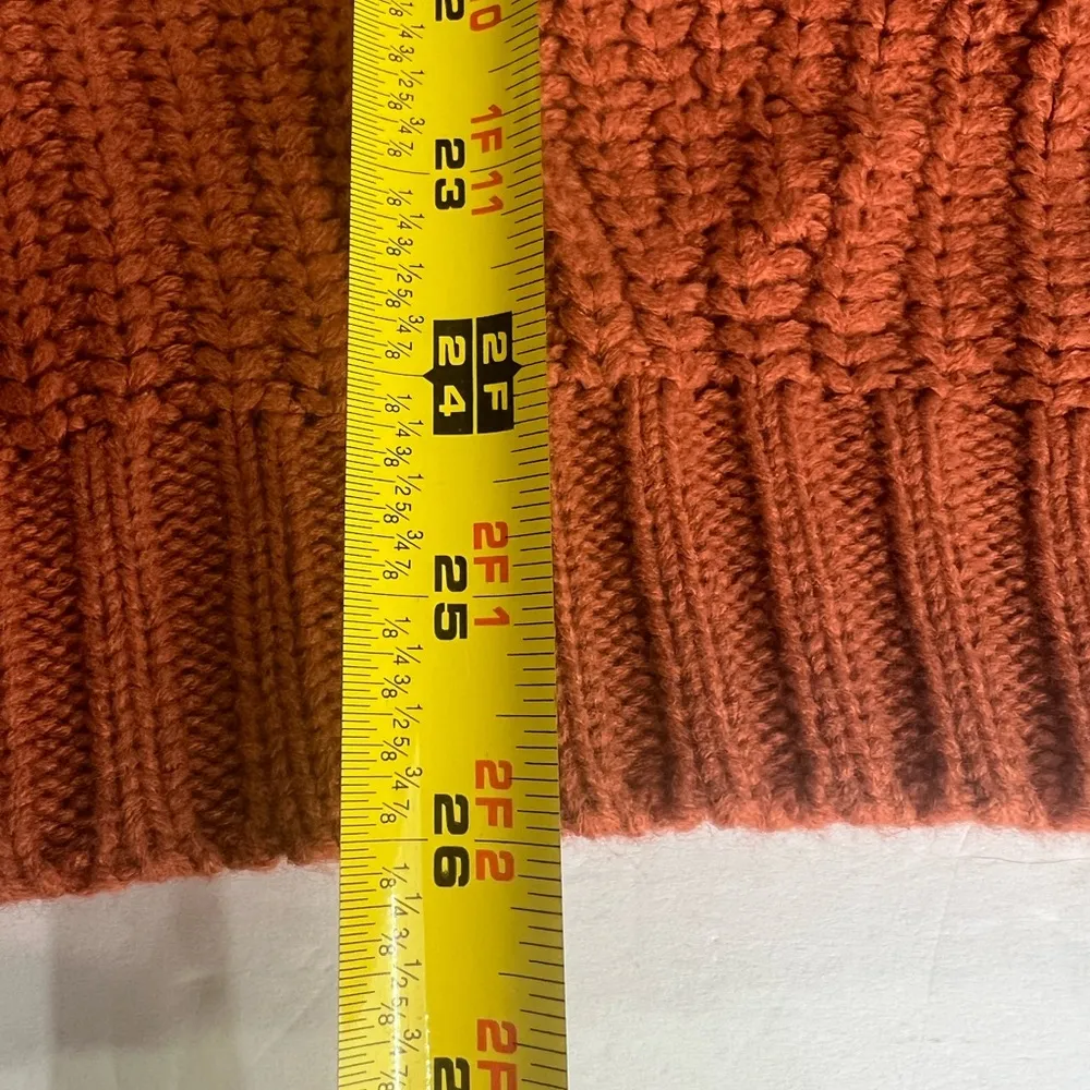 Umgee M cowl neck burnt orange knit sweater fall autumn casual office winter - Image 8