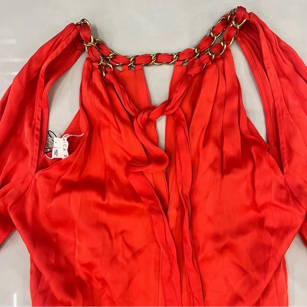 Veronica Beard NWT Fayla Chain Link Cutout Long Sleeve Midi Dress - Image 8