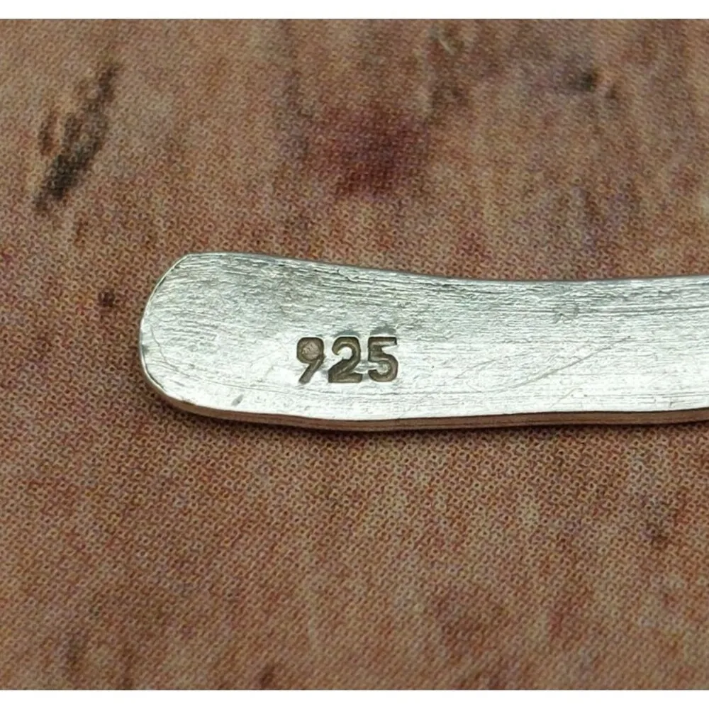 Art Deco Abstract Cross Bar STERLING 925 Statement Dangle Earrings Silver - Image 5