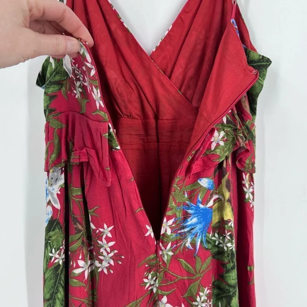 NWT Everly women’s Dress Floral Summer Mini Tropical‎ Flare Orange Medium - Image 9