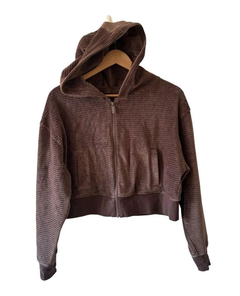 nuuds Full Zip Ribbed hoodie Chocolate Brown Size M Size M - Image 7