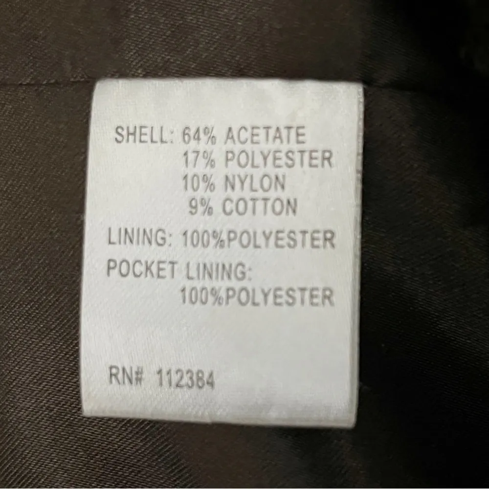 CALVIN KLEIN Burgundy Textured Lined Trench Coat, Size Medium - Image 4