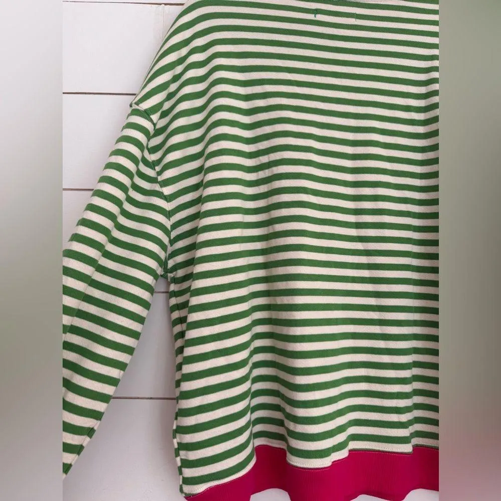 NWOT free people Classic Striped Oversized Crewneck - Image 11