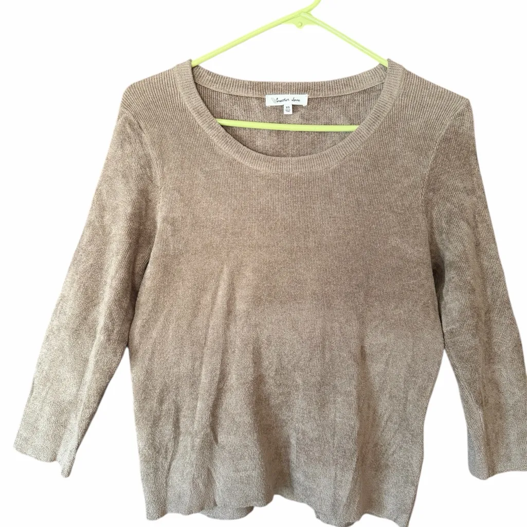 Another Love Light Olive Chenille Ribbed Top Green Size undefined - Image 3