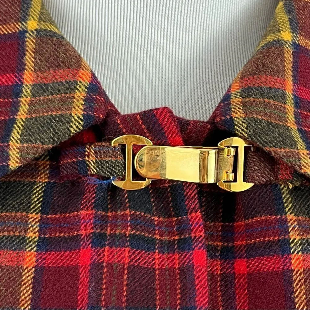 Burberry Red Tartan Plaid Crop Zip Wool  Jacket 6 - Image 6