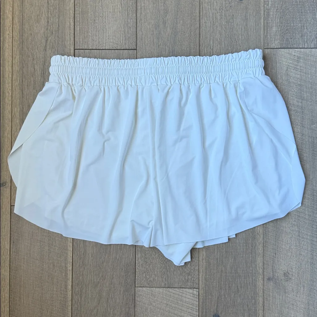 No Comment  White Flowy Butterfly Shorts - Image 3