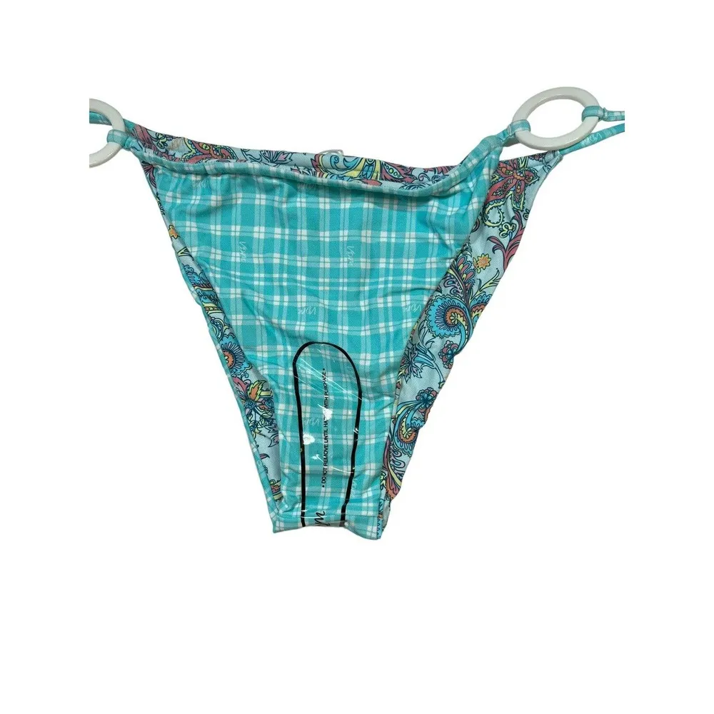 VDM The Label Ziggy Reversible Bottom Paisley Mint Check Medium New Blue - Image 50