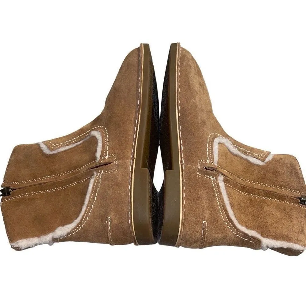 UGG Catica Shearling Suede Leather Boots Western Chestnut‎ NWOB Size 6 - Image 4