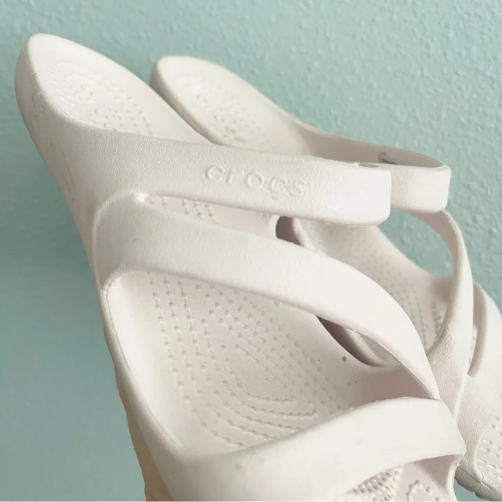 Crocs Swiftwater Sandal Womens 6 Pale Pink Triple Strap Slide 206756 - Image 2
