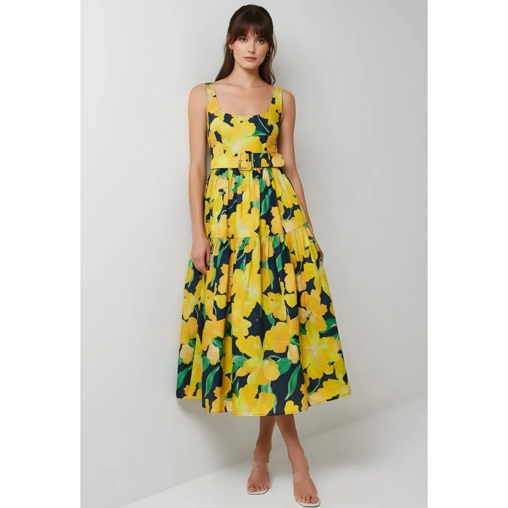 HUTCH x ANTHROPOLOGIE Alice Maxi Dress, Navy Watercolor Orchids, 18W - Image 4