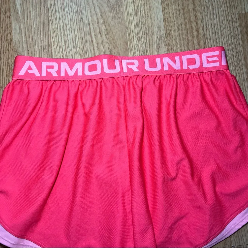 Under Armour Play Up 3.0 Lightweight Pink Shorts Women’s Medium Loose Fit Active - Image 6