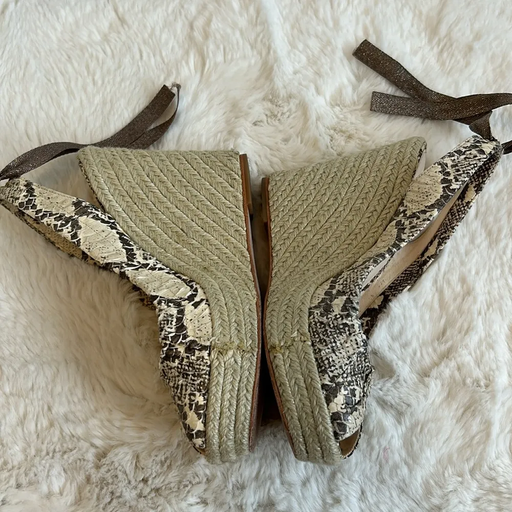 Coach Maritza Snake Espadrille Wedge Sandals - Image 3