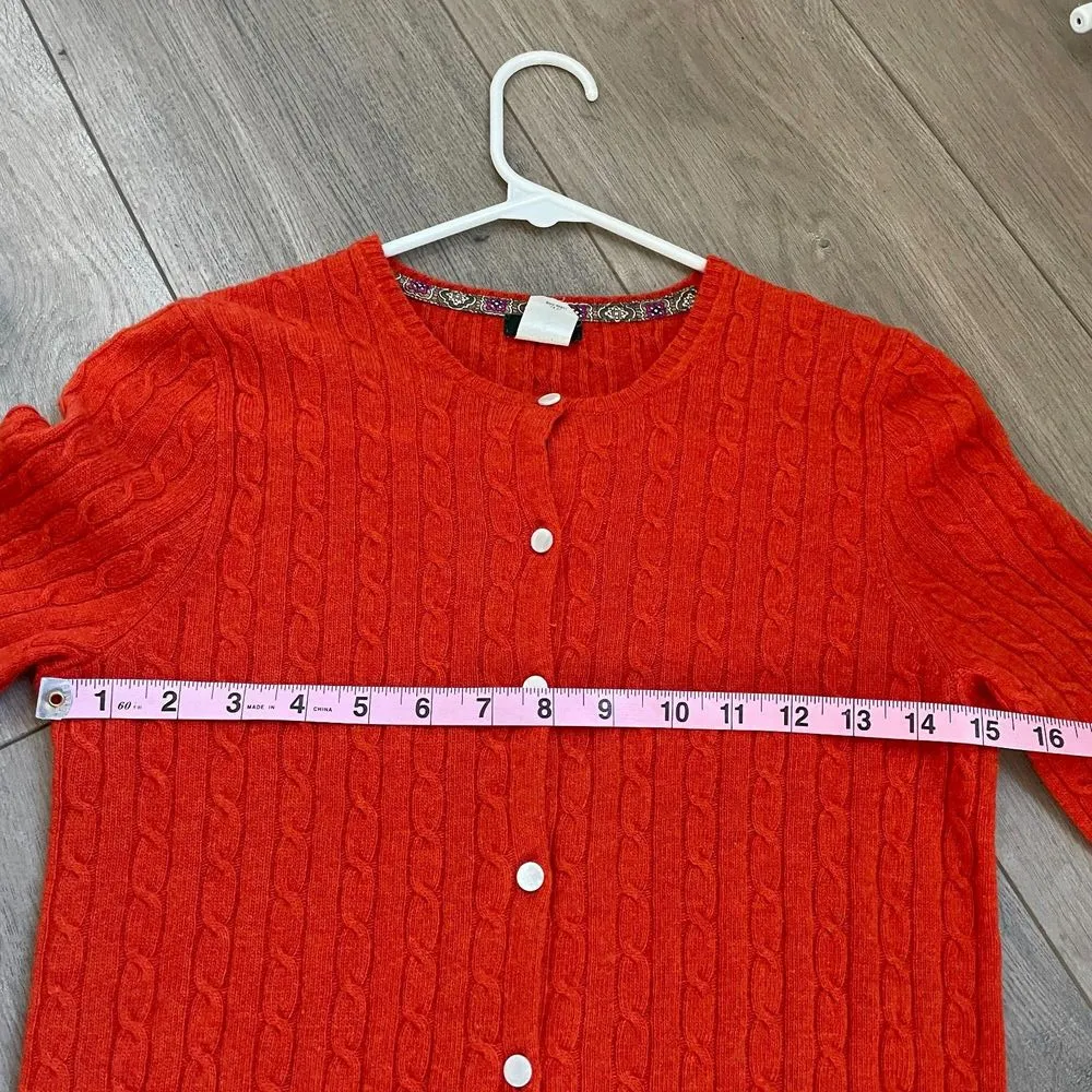 J. Crew cableknit cashmere blend orange cardigan - Image 4