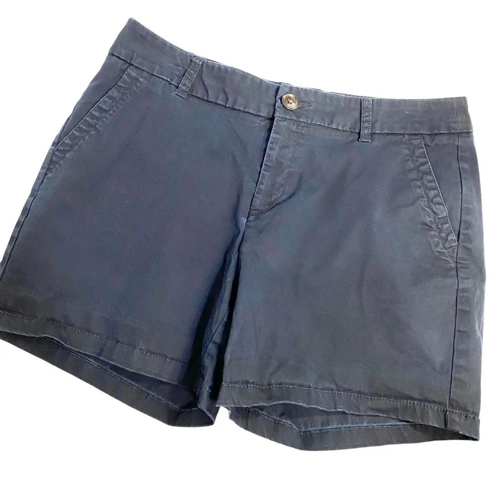 LIZ CLAIBORNE Shorts Black Size 12 Cotton Flat Front Neutral Pockets - Image 6