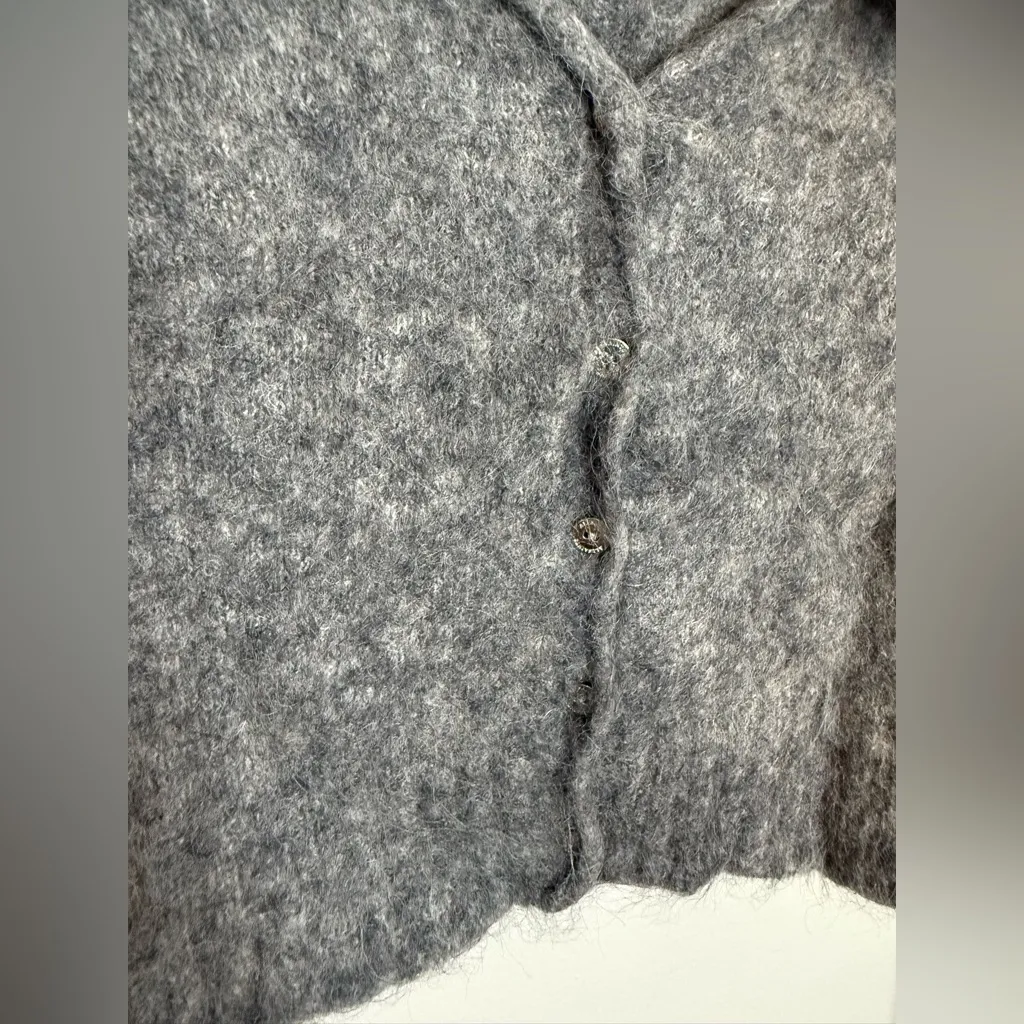 Allsaints Gray Ork Alpaca Cropped Cardigan - Image 7