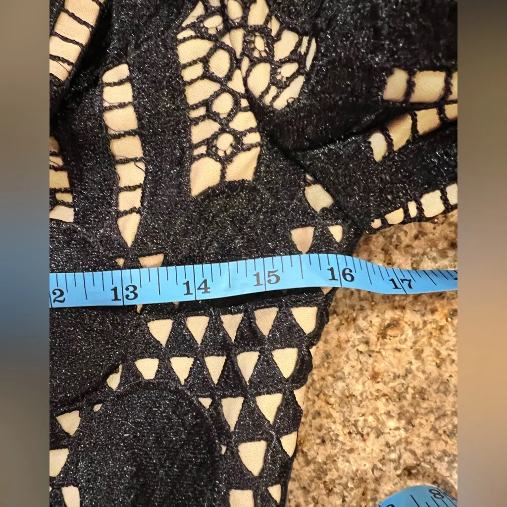 Chicways Black Lace Suit Set Nude Lining Blazer +Pants Small 36” Inseam Tall NWT - Image 6