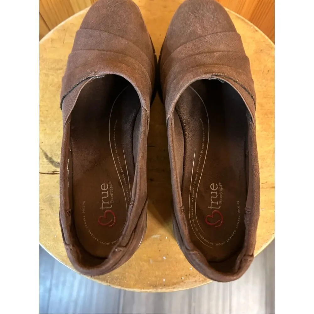 BTrue by BareTraps Women's Sz 6M Gisela Slip-on Wedge Textile Brown Shoes - Image 5