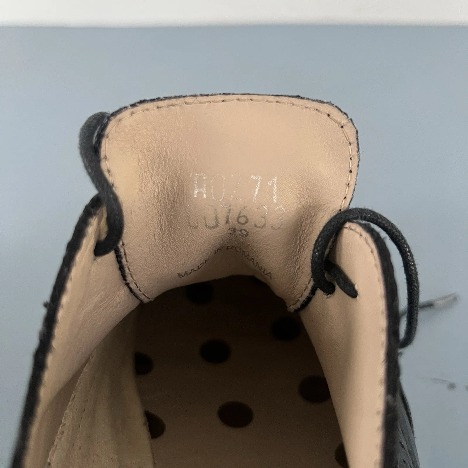 Boden Nina Navy Blue Patent Leather Platform Brogues Wingtip Loafers Size 8 - Image 10