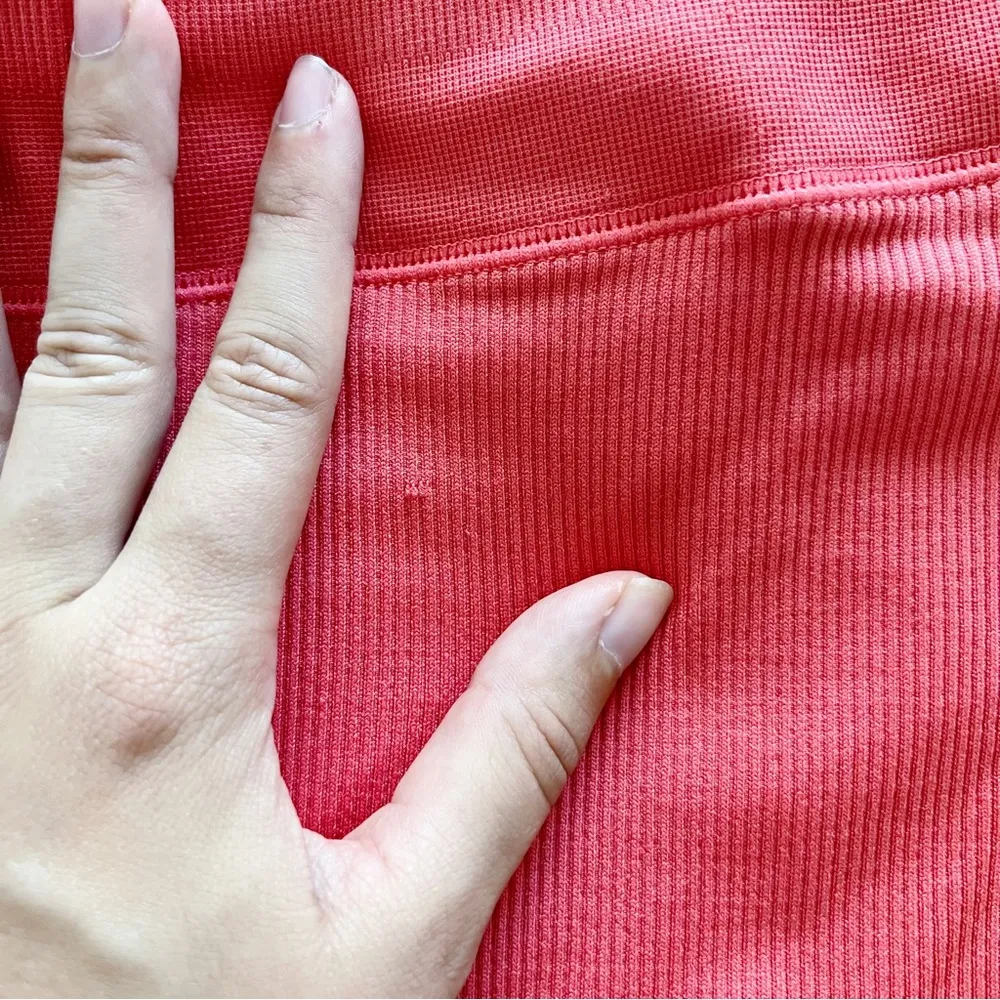 J Crew • SculptStretch high-rise ribbed bike short coral pink active workout run - Image 8