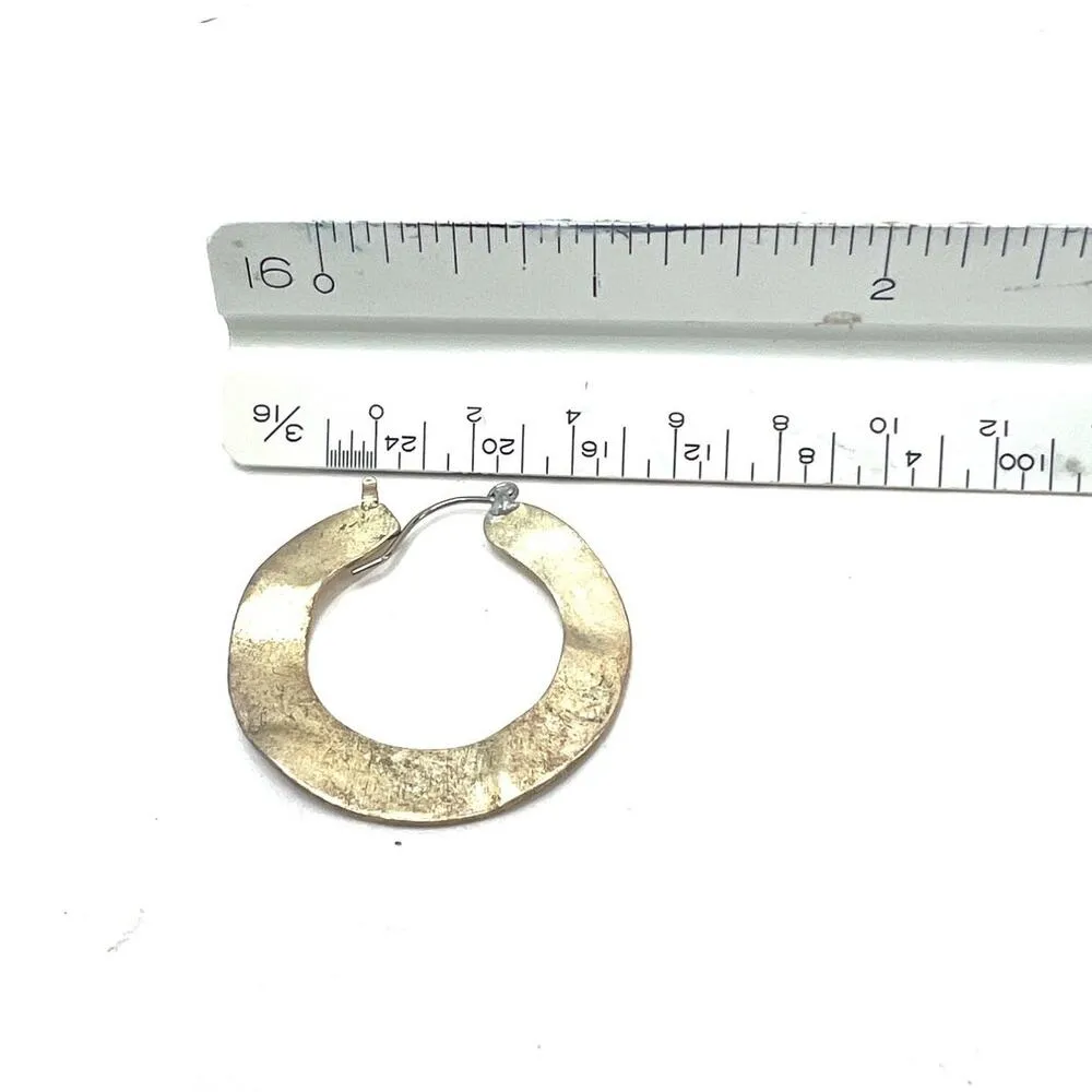 Artisan Silver Hoop Earrings Handmade Hoop Statement Hammered Jewelry - Image 4