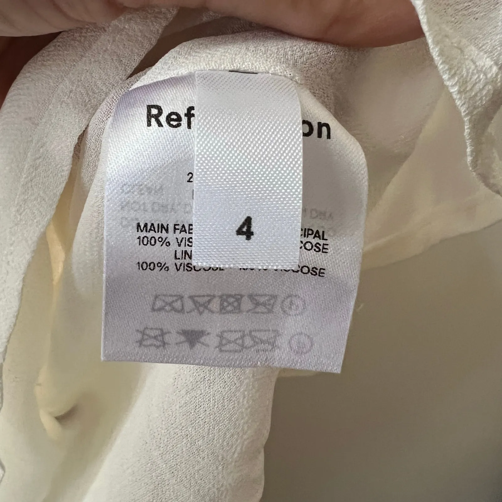 Reformation Nikita dress bouquet white floral size 4 100% viscose DR - Image 10