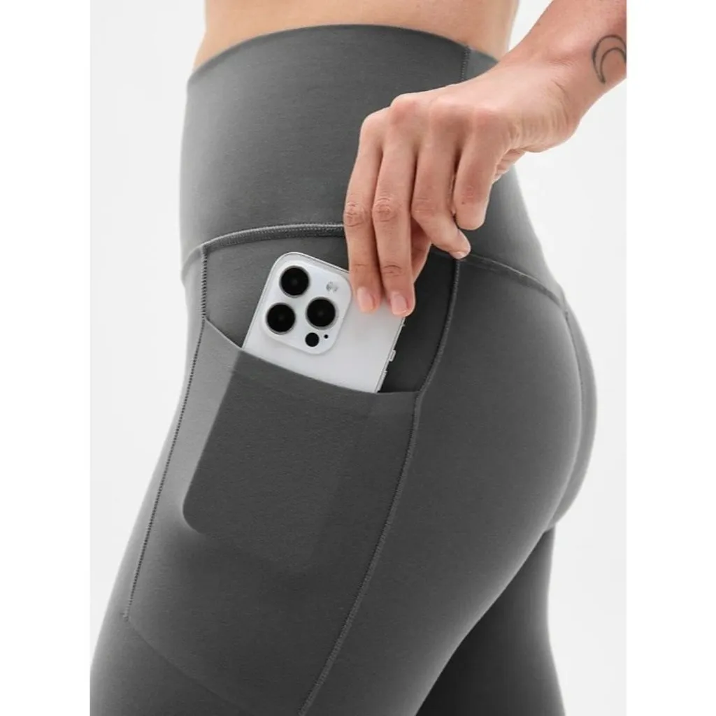 Athleta M Salutation Stash High Rise 7/8 Legging Shadow Grey Medium - Image 4