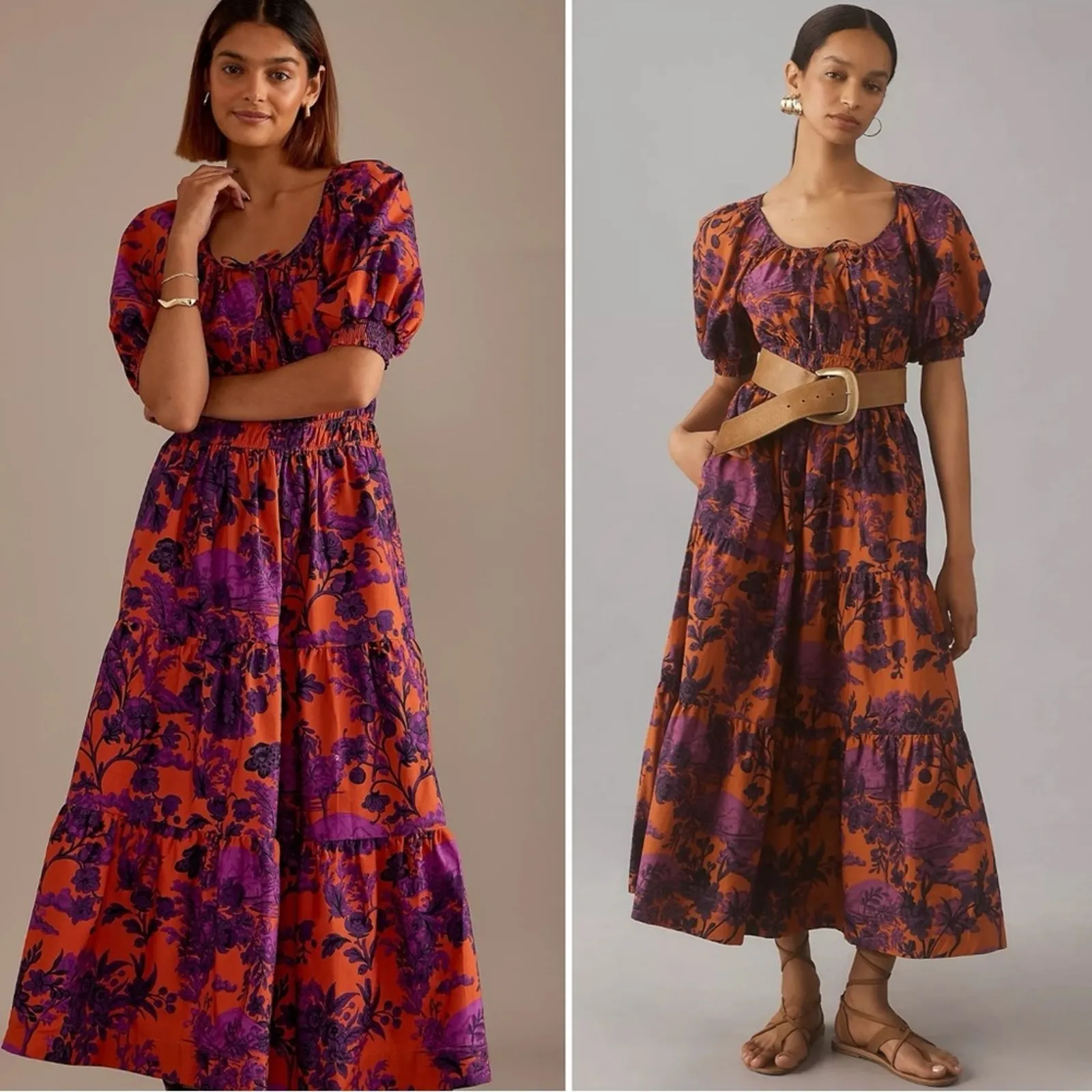 Anthropologie The Somerset Maxi Dress: Puff-Sleeve Edition Size Large Floral - Image 2