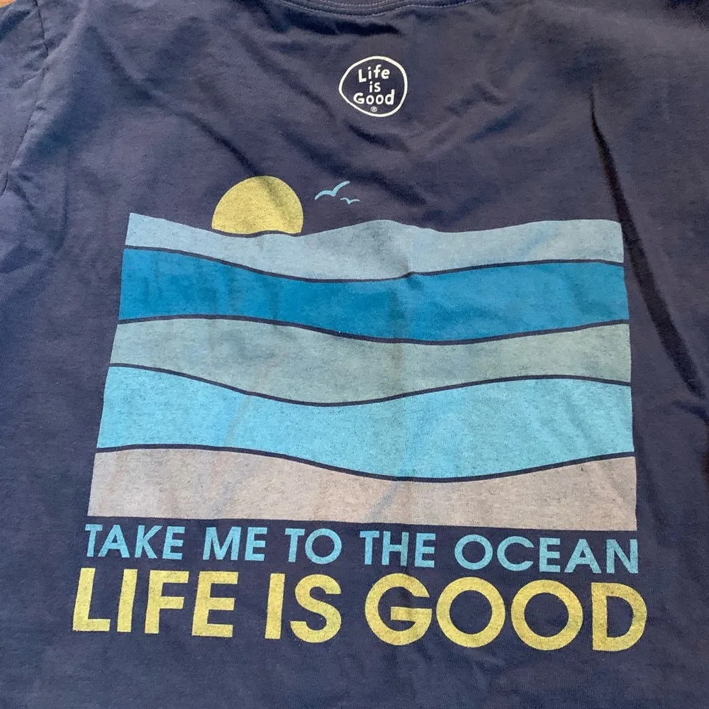Life Is Good T-Shirt Blue Take Me To The Ocean Beach Women’s Medium - Image 5