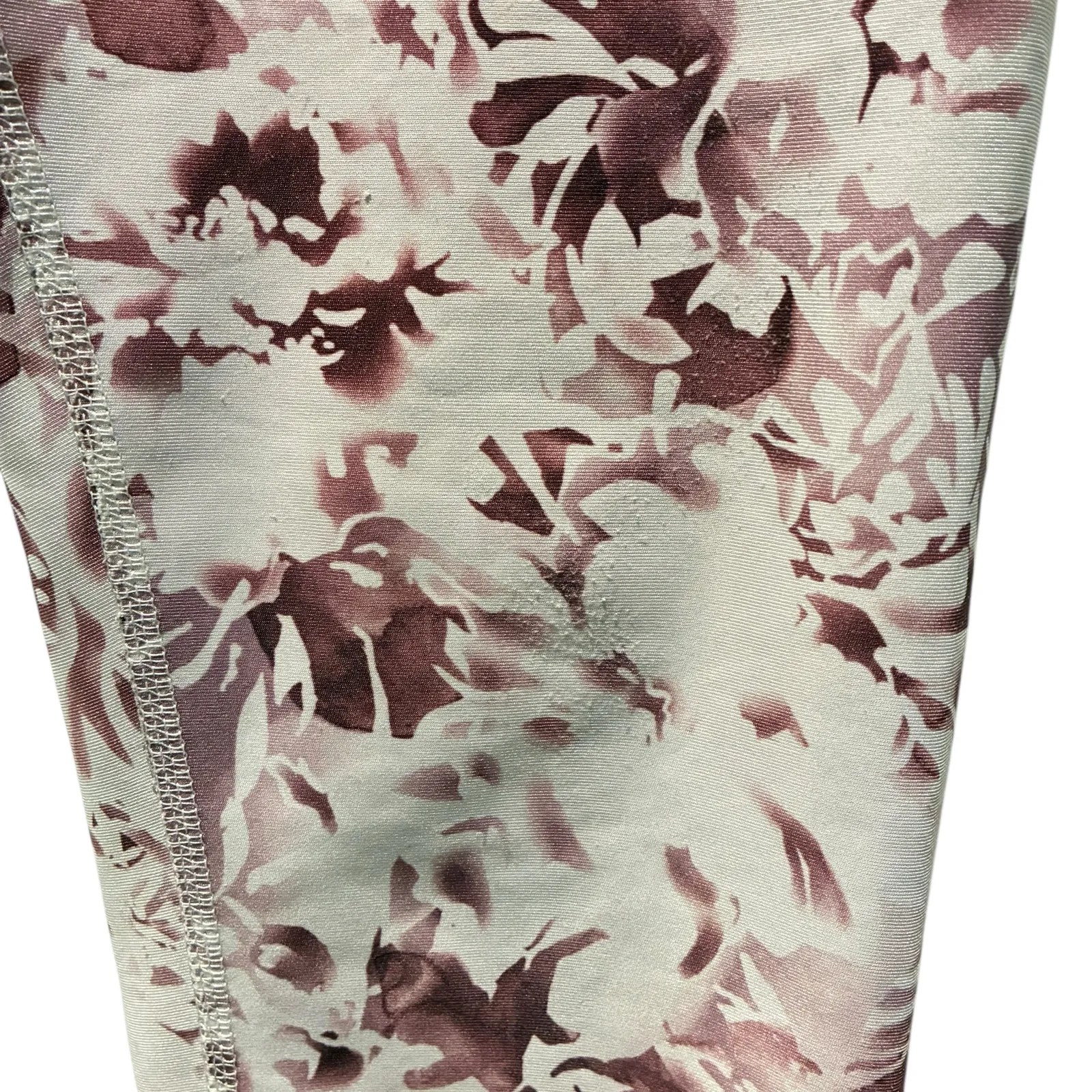 Leggings Athletic Workout Athleisure Yoga Pants Floral Pink Mauve Flaws Size none - Image 6